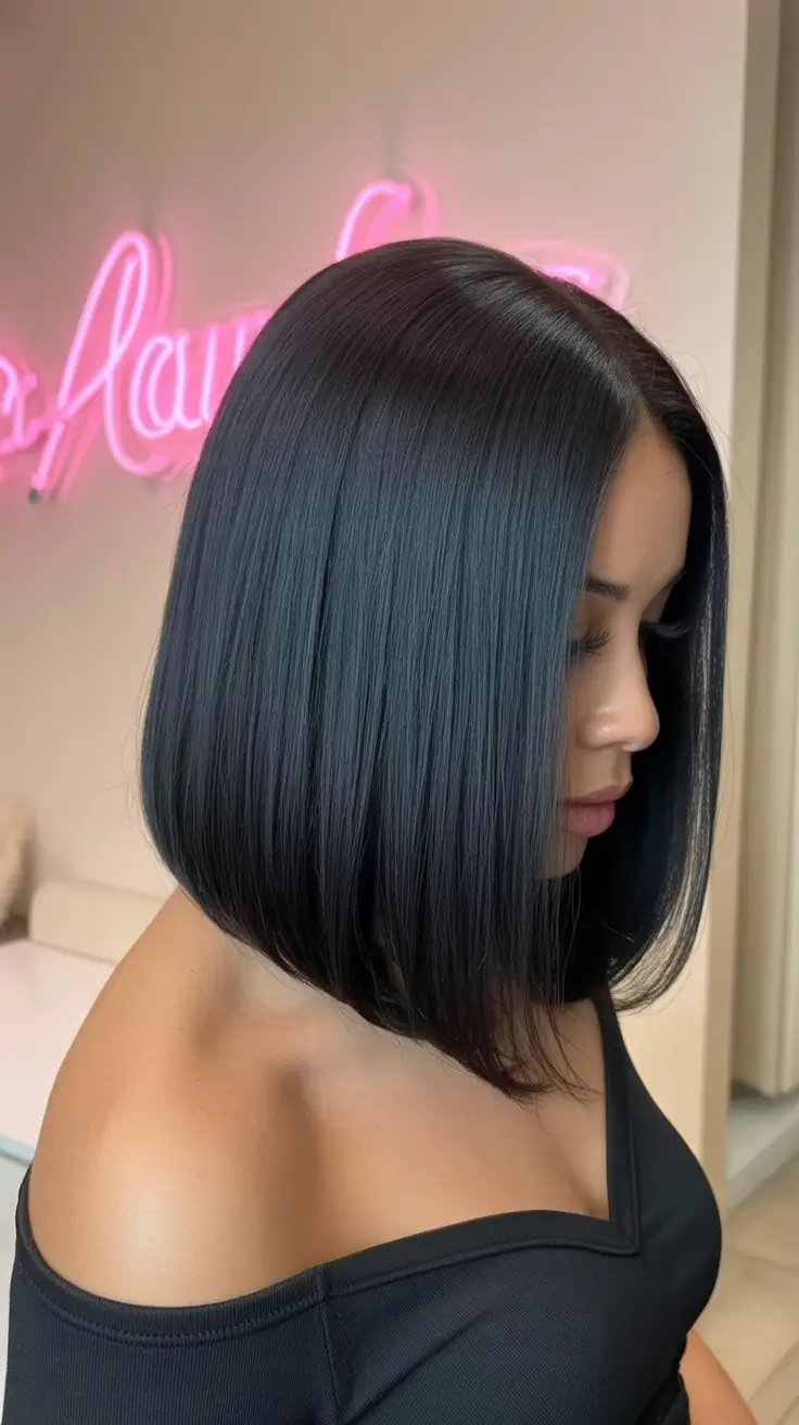 Mid-length haircut ideas 2026 Glass-Shine Precision Lob