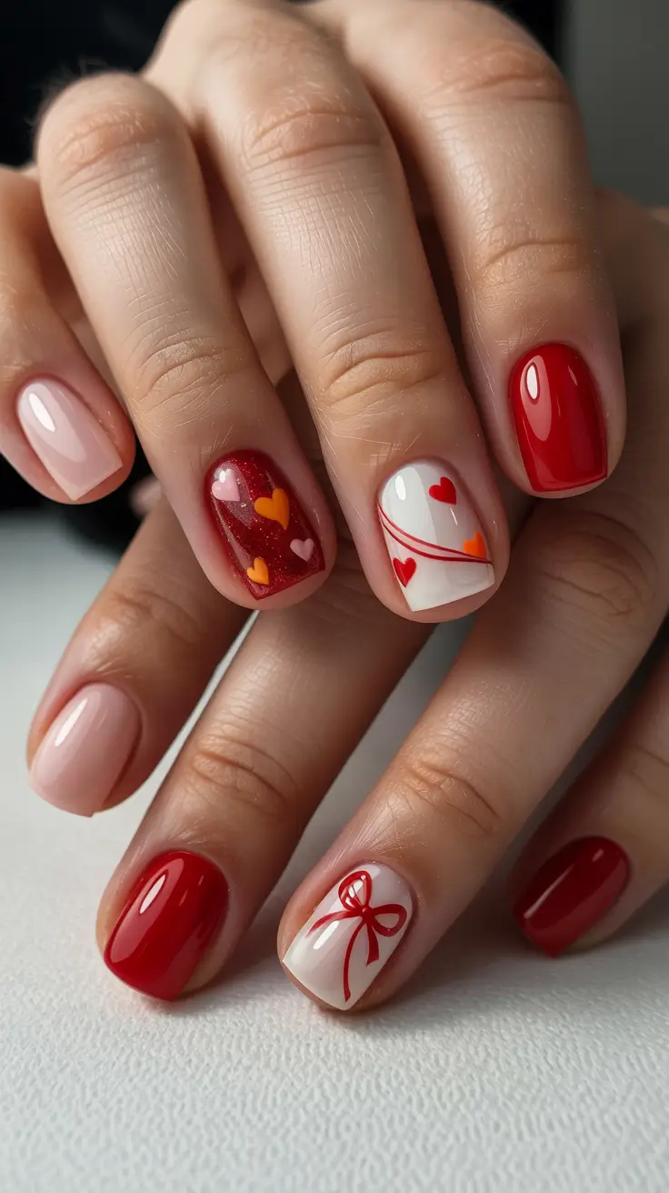 Minimalist natural nails 2026 Heart Design