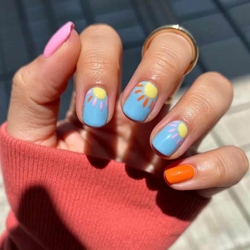 Minimalist natural nails 2026 Blue Sun Design