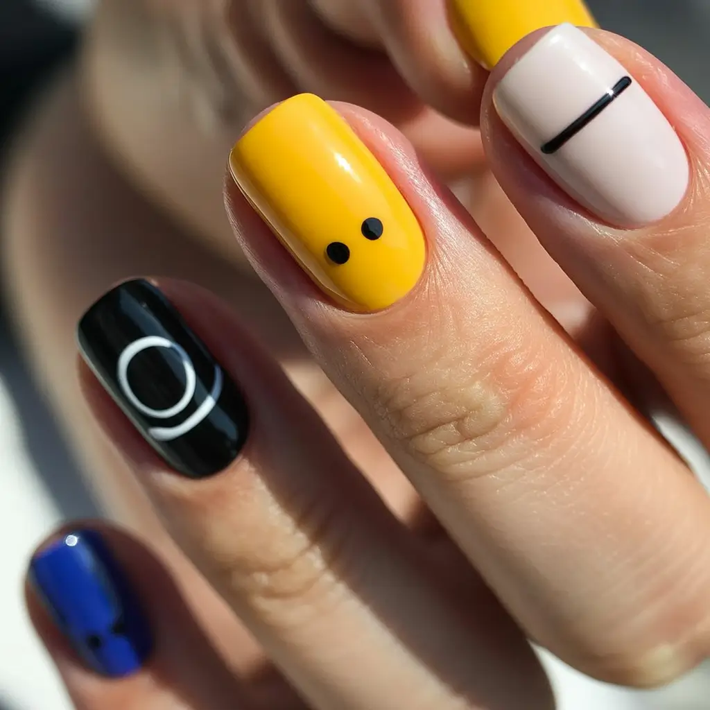 Minimalist natural nails 2026 Graphic Color Blocks
