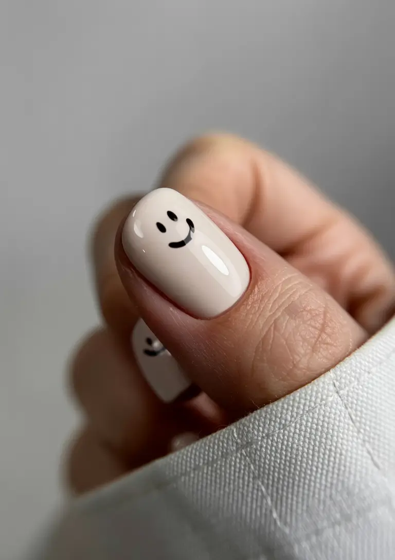 Minimalist natural nails 2026 Smiley Design