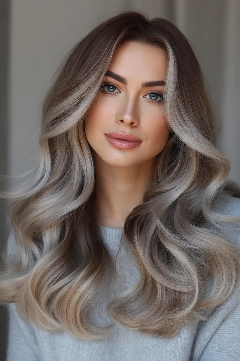 Mushroom brown hair color 2026 Cool-Toned Mushroom Brown With Soft Metallic Dimension