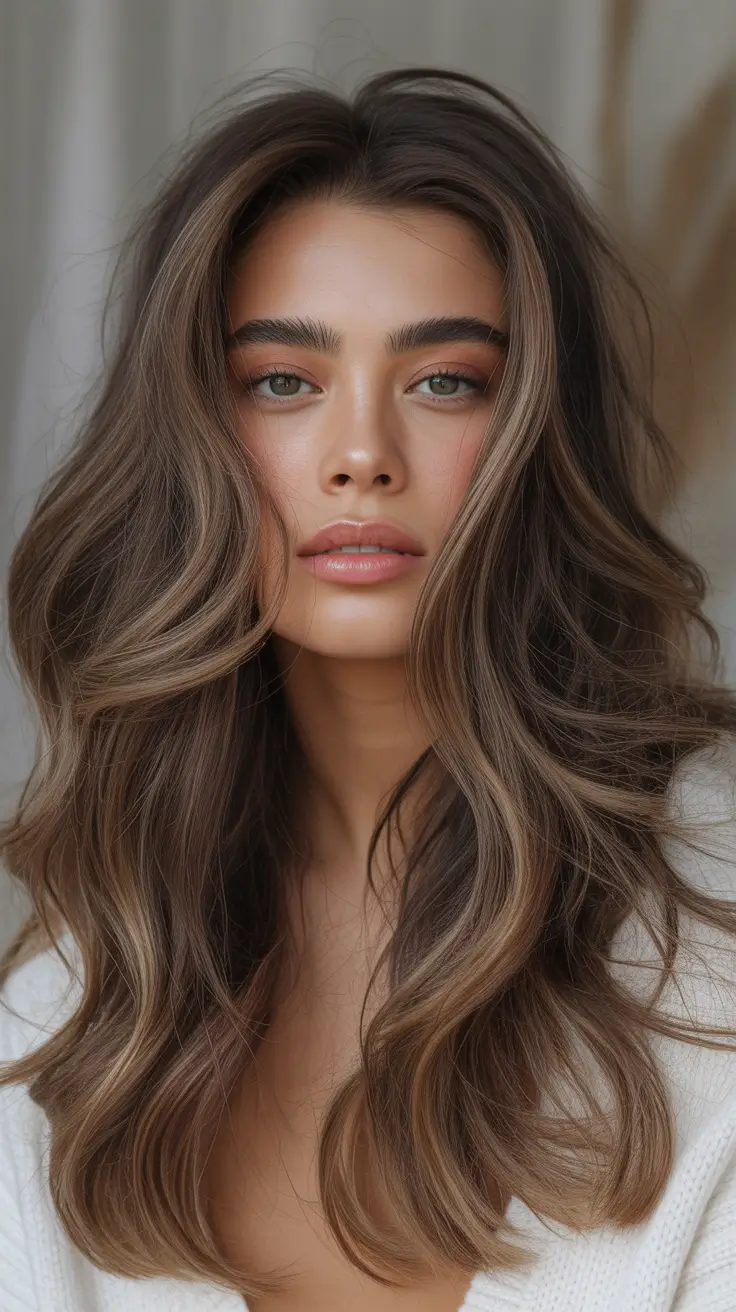 Mushroom brown hair color 2026 Warm Mushroom Brown With Soft Root Melt and Lived-In Volume