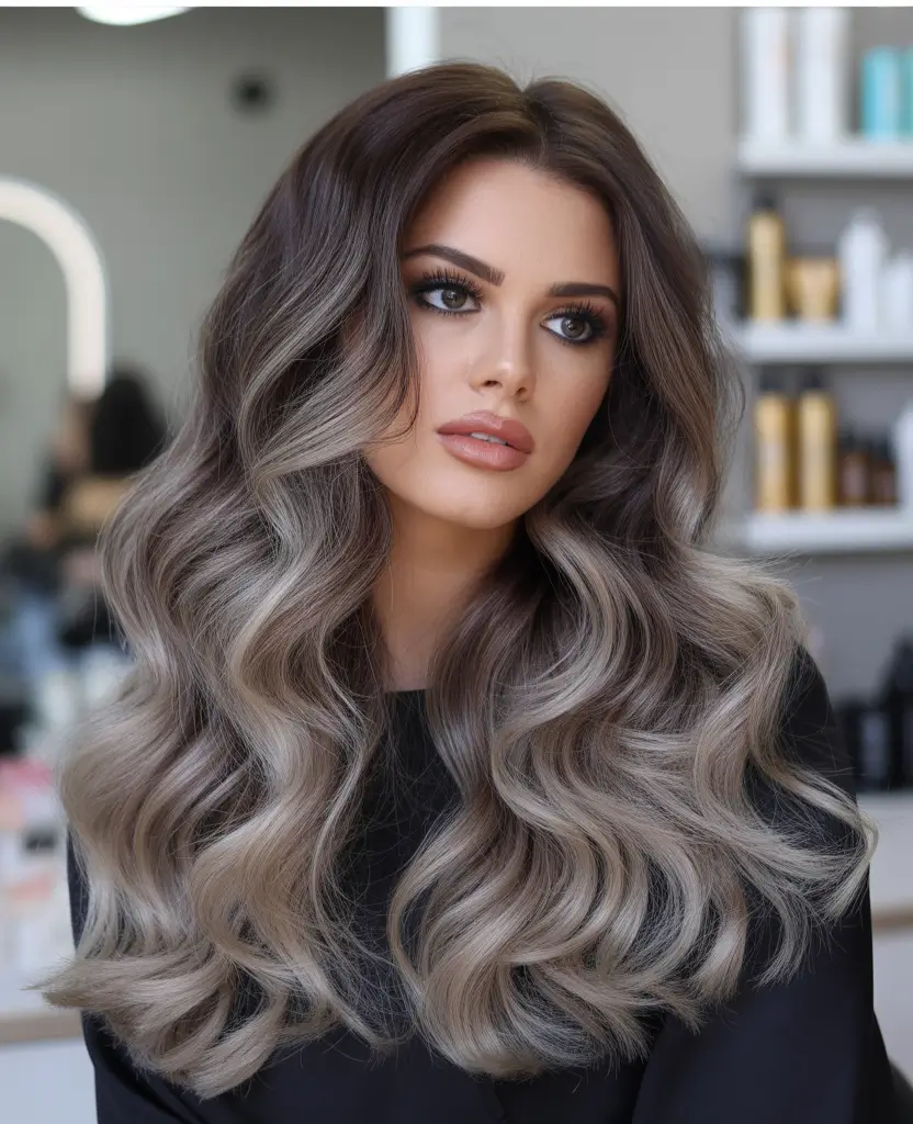 Mushroom brown hair color 2026 Smoky Mushroom Brown With Cool Grey Blended Ends