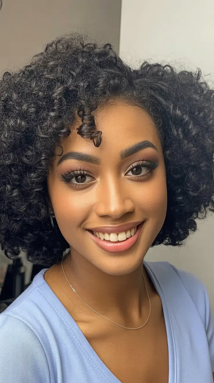 natural hairstyles for black women 2026 Voluminous Coil Bob with Playful Definition