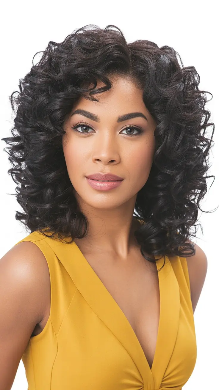 natural hairstyles for black women 2026 Classic Glam Curls with Soft Volume