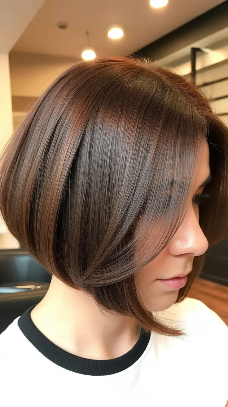New bangs hairstyle trends 2026 Precision Side-Tapered Bob With Fluid Layers