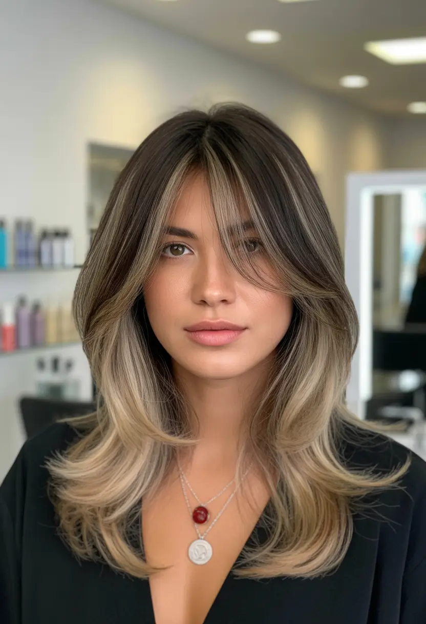 New bangs hairstyle trends 2026 Face-Framing Long Curtain Layers With Dimensional Highlights