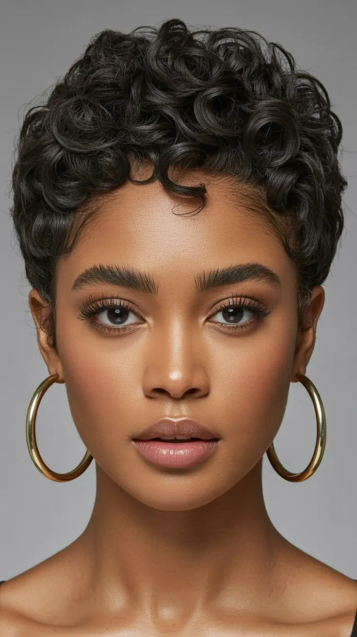 hairstyle black women natural hair Defined Natural Curls With Sculpted Shape