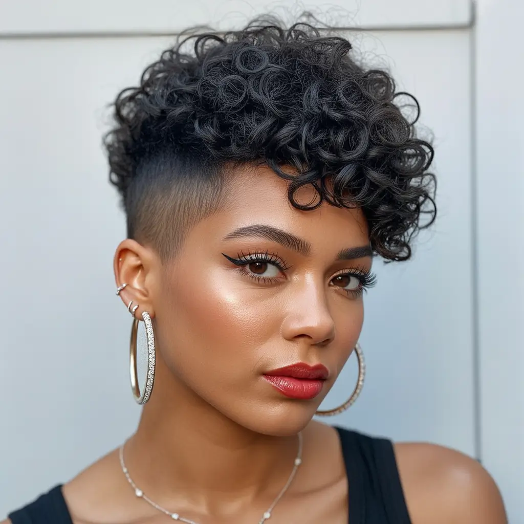 New pixie cut trends 2026—Dynamic Curly Pixie with Tapered Sides