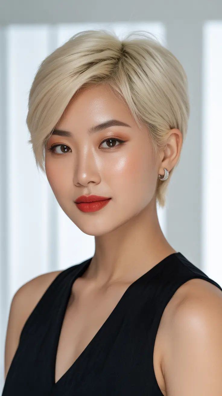 New pixie cut trends 2026—Soft Pink Pixie with Feminine Shape