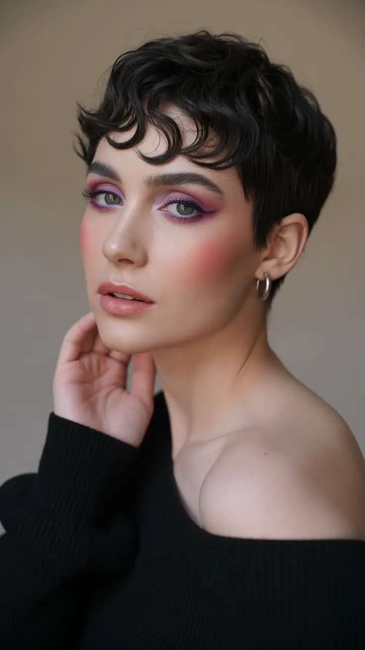 New pixie cut trends 2026—Soft Curly Pixie with 90s Micro Waves