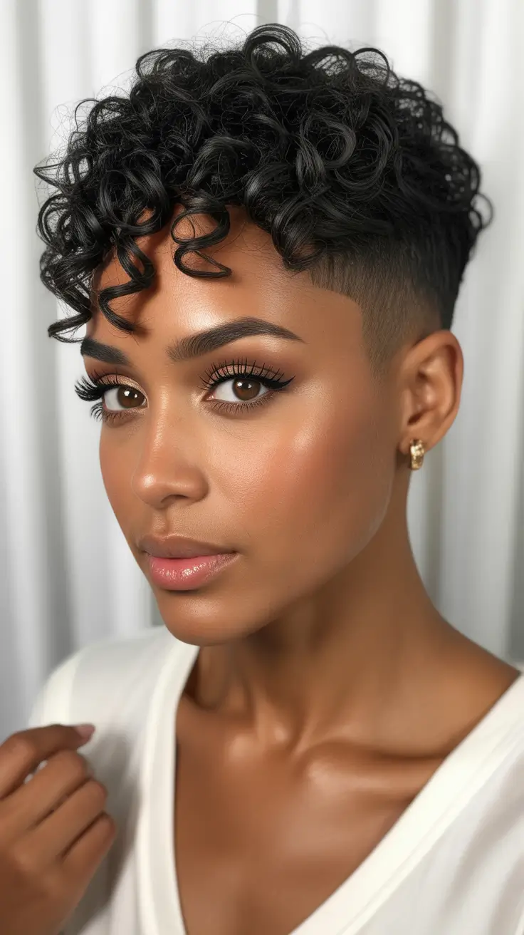 New pixie cut trends 2026—Curly Pixie with Soft Volume and Defined Edges