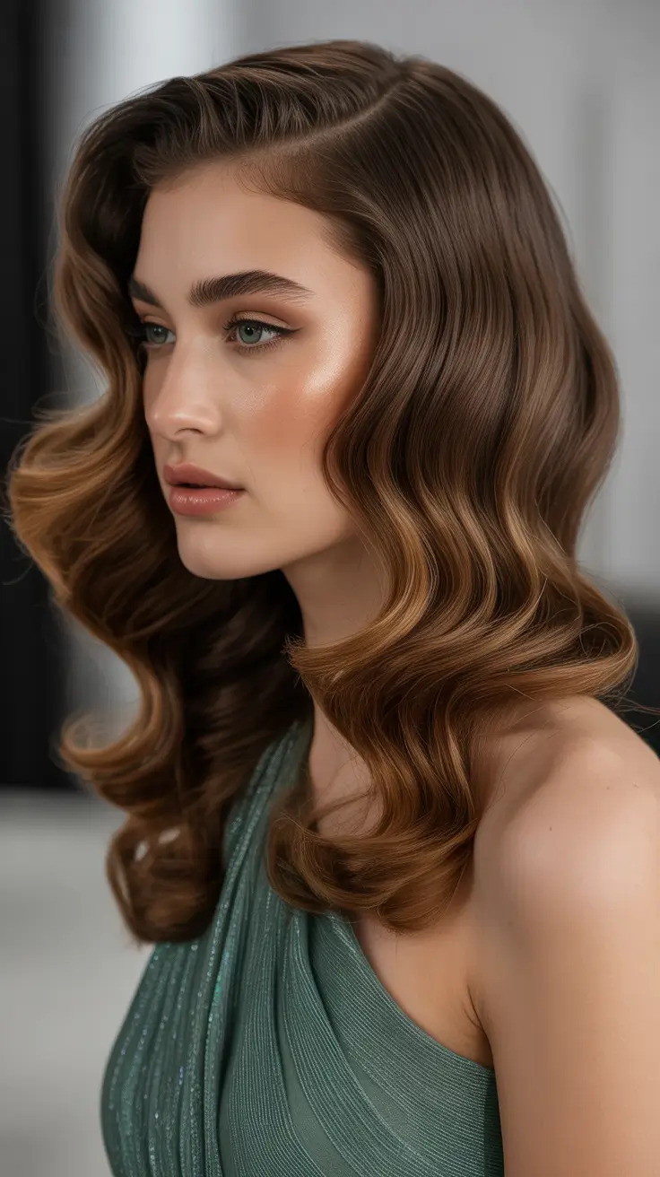 New Wavy Hair Trends 2026 Retro-Inspired Hollywood Waves With Sculpted Shine