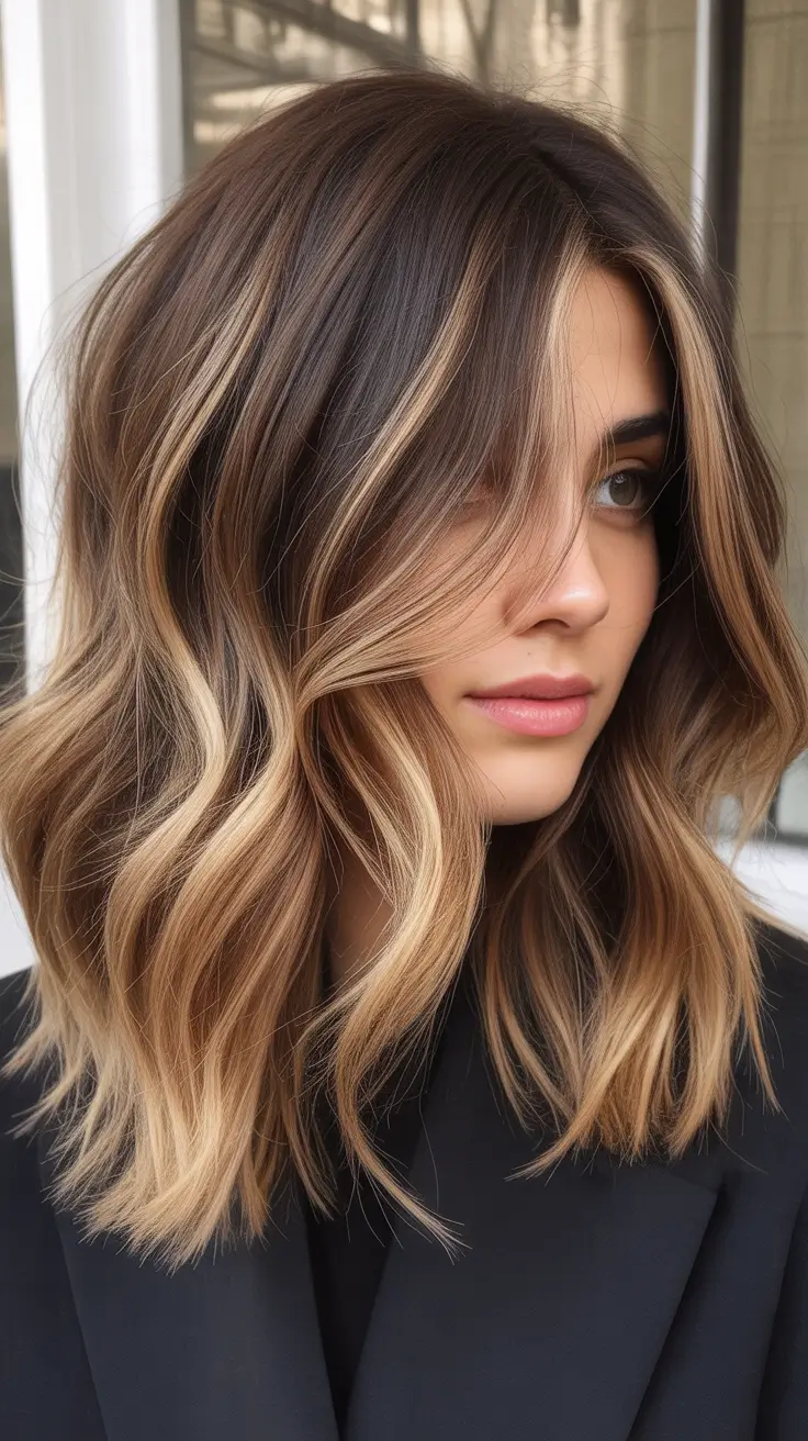 New Wavy Hair Trends 2026 Highlighted Medium Waves With Soft Shadow Root