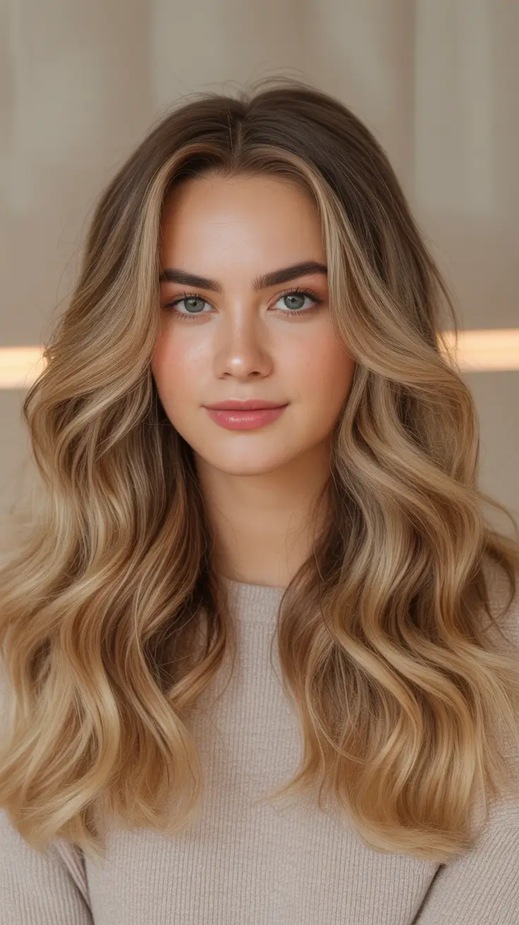 New Wavy Hair Trends 2026 Honey-Soft Long Waves With Lightened Edges