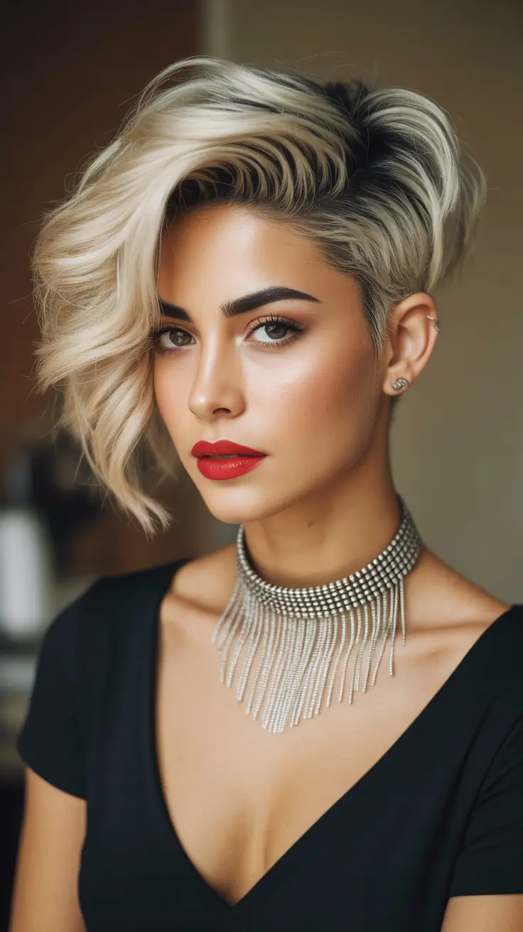 Women Sculpted Blonde Wave Crop