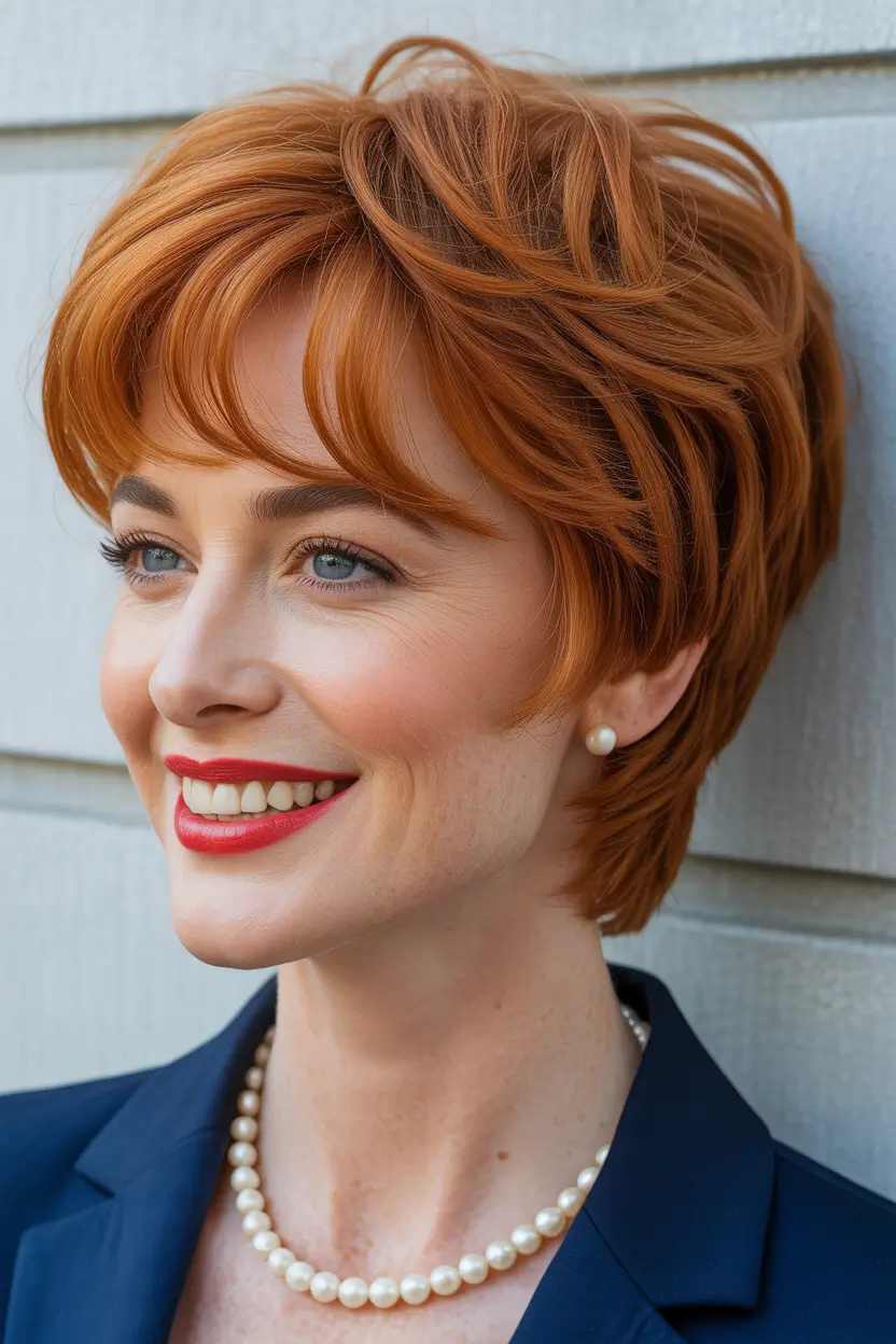 Women Classic Ginger Pixie With Soft Bangs