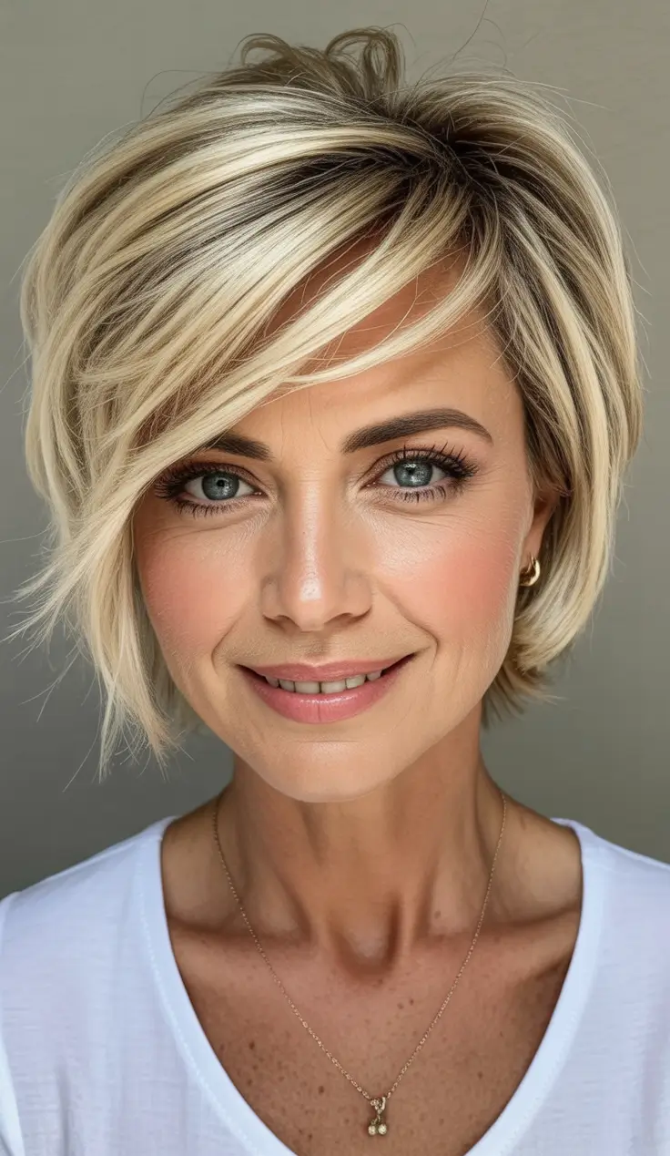 Women Soft Layered Blonde Sweep