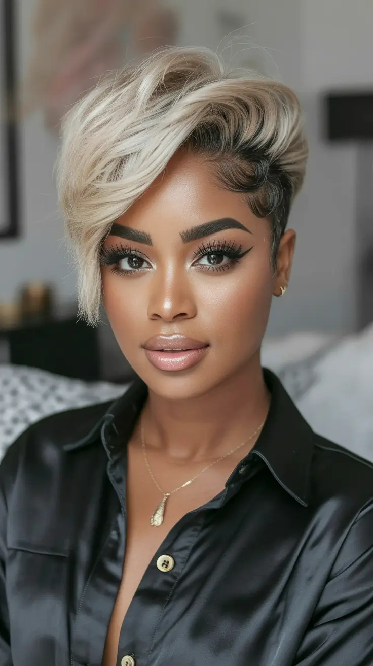 Women Soft Blonde S-Wave Pixie