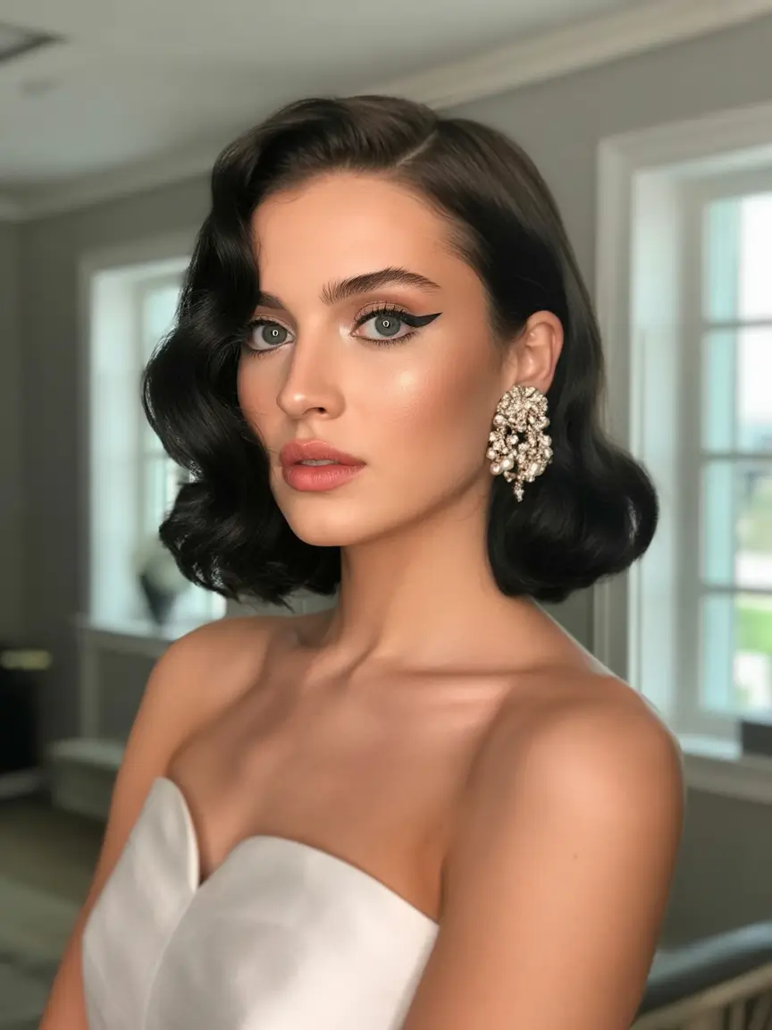 Side-part hairstyle trends 2026 – Old Hollywood Waves