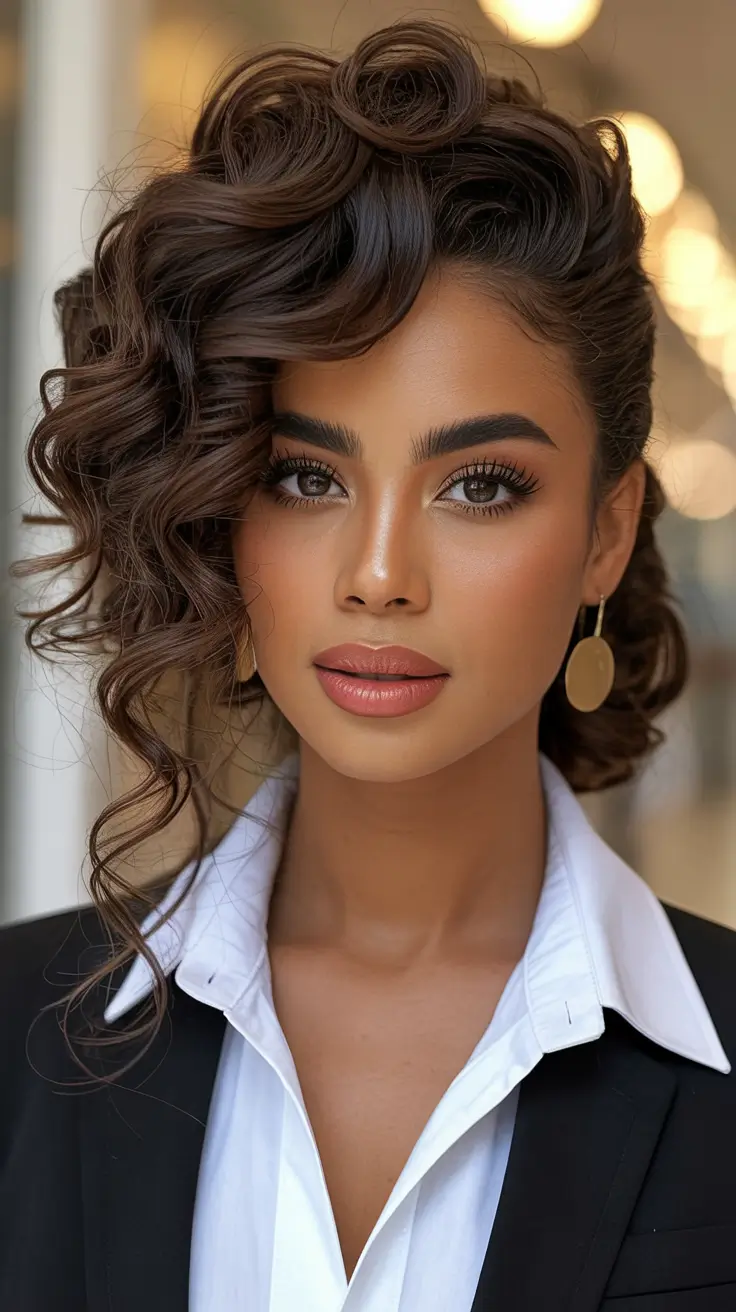Side-part hairstyle trends 2026 – Voluminous Side-Part Curls