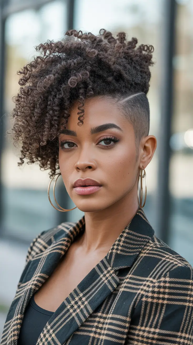 Side-part hairstyle trends 2026 – Curly Undercut