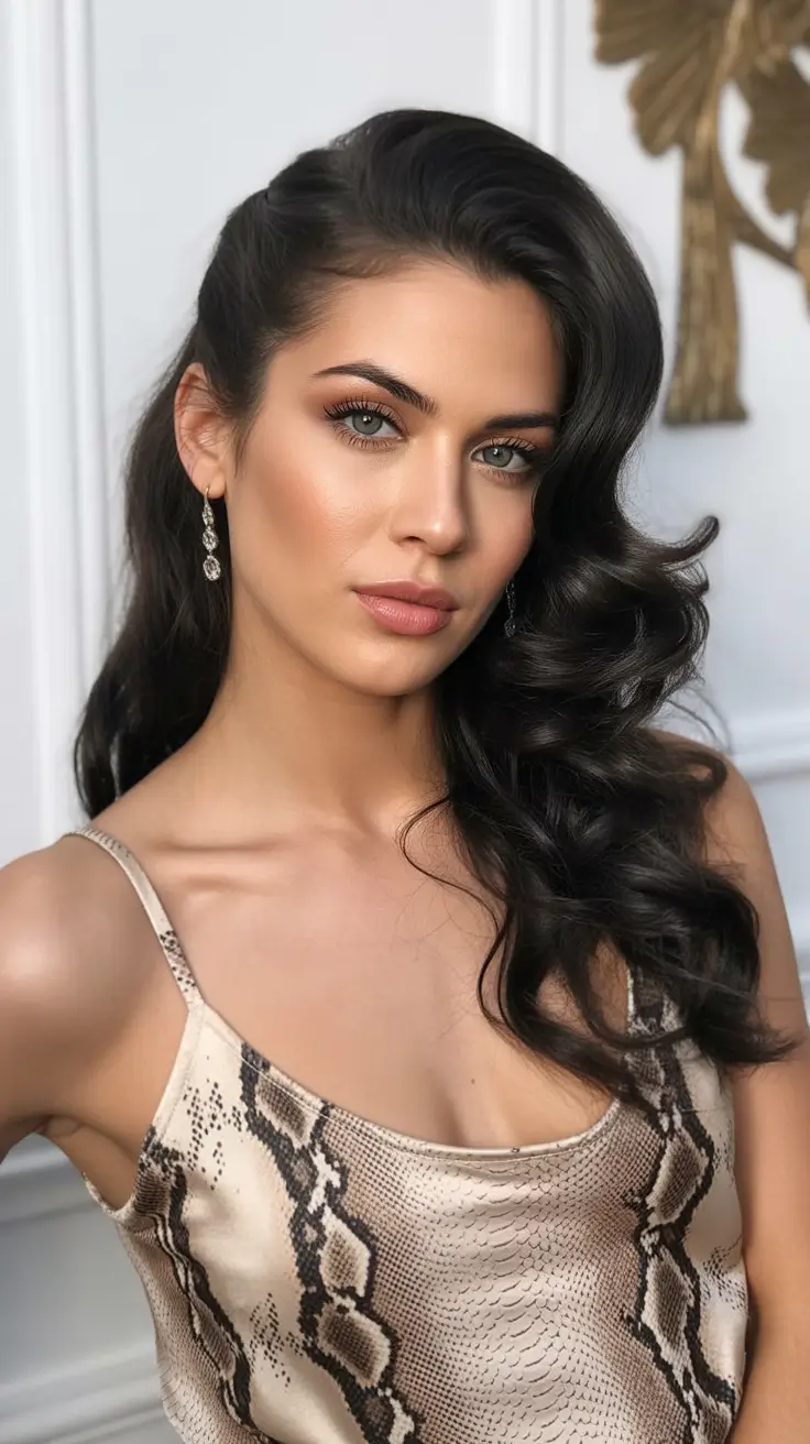 Side-part hairstyle trends 2026 – Long Cascading Waves