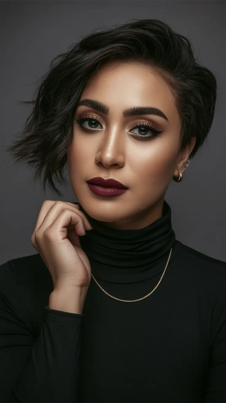 Side-part hairstyle trends 2026 – Textured Pixie