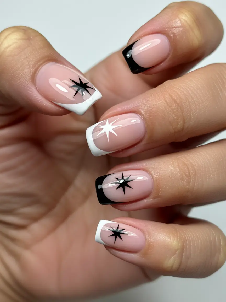 simple everyday nails 2026 Graphic french star