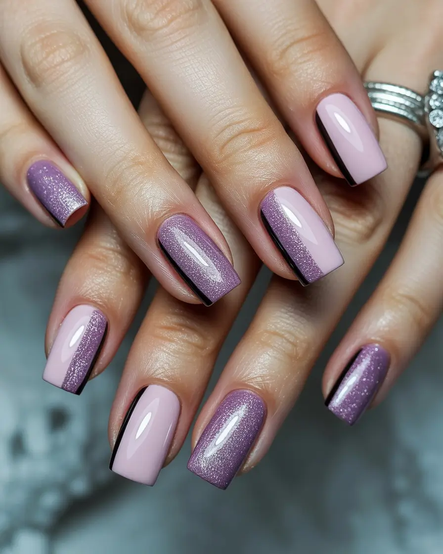 simple everyday nails 2026 Mauve shimmer square