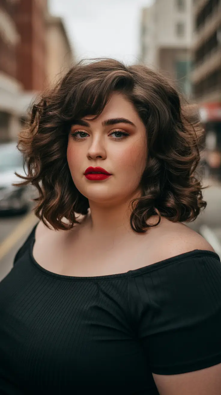 Stylish haircuts for plus size ladies 2026 Structured Volume Bob With Retro Curling