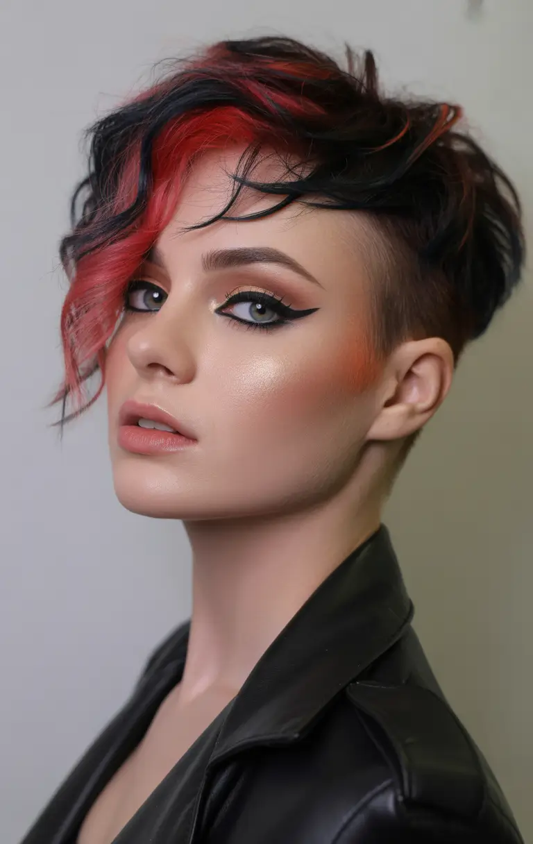 Stylish haircuts with bangs 2026 Edgy Short Shag with Asymmetrical Bangs