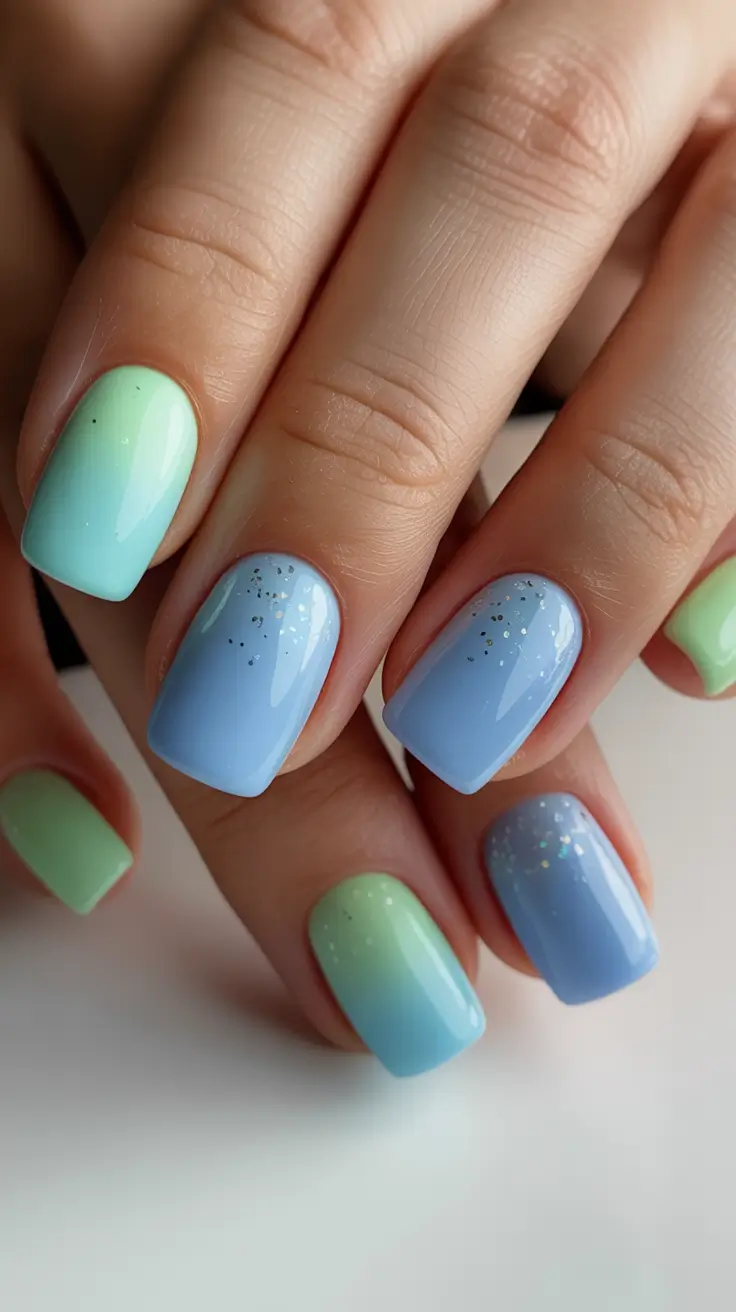 trendy square nails 2026 Pastel Square Nails