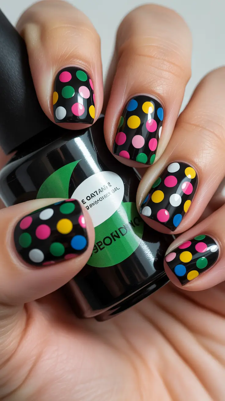 trendy square nails 2026 Polka Dot Square Nails