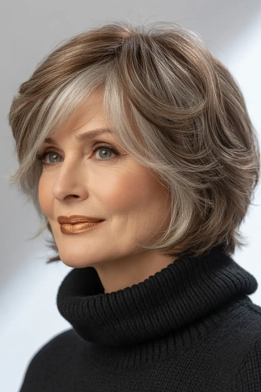 Youthful haircuts for women over 60 2026 Soft Layered Volume for a Modern Lift