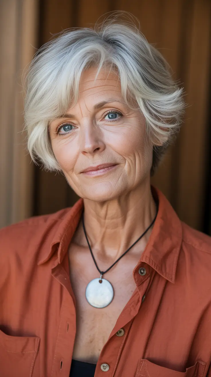 Youthful haircuts for women over 60 2026 Warm Honey Layers with Voluminous Shape