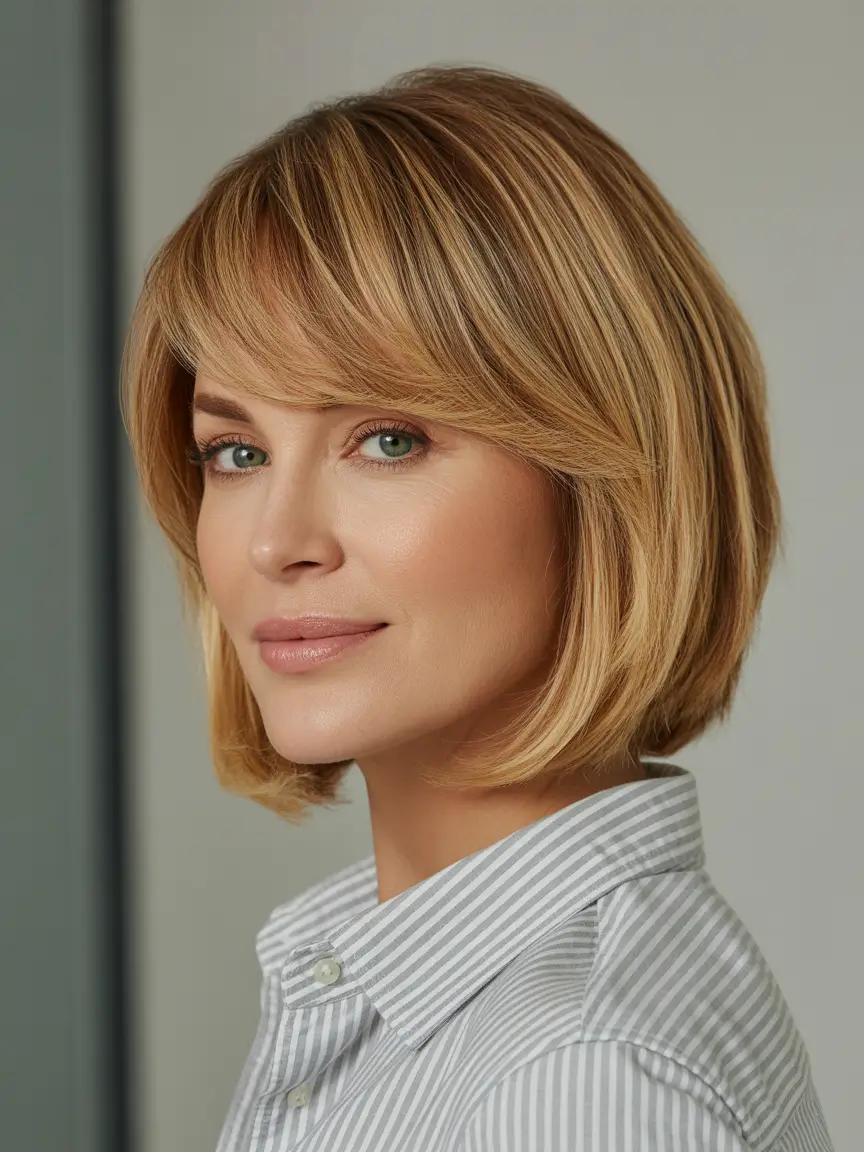 Youthful hairstyles for women over 40 2026 Soft Blonde Bob