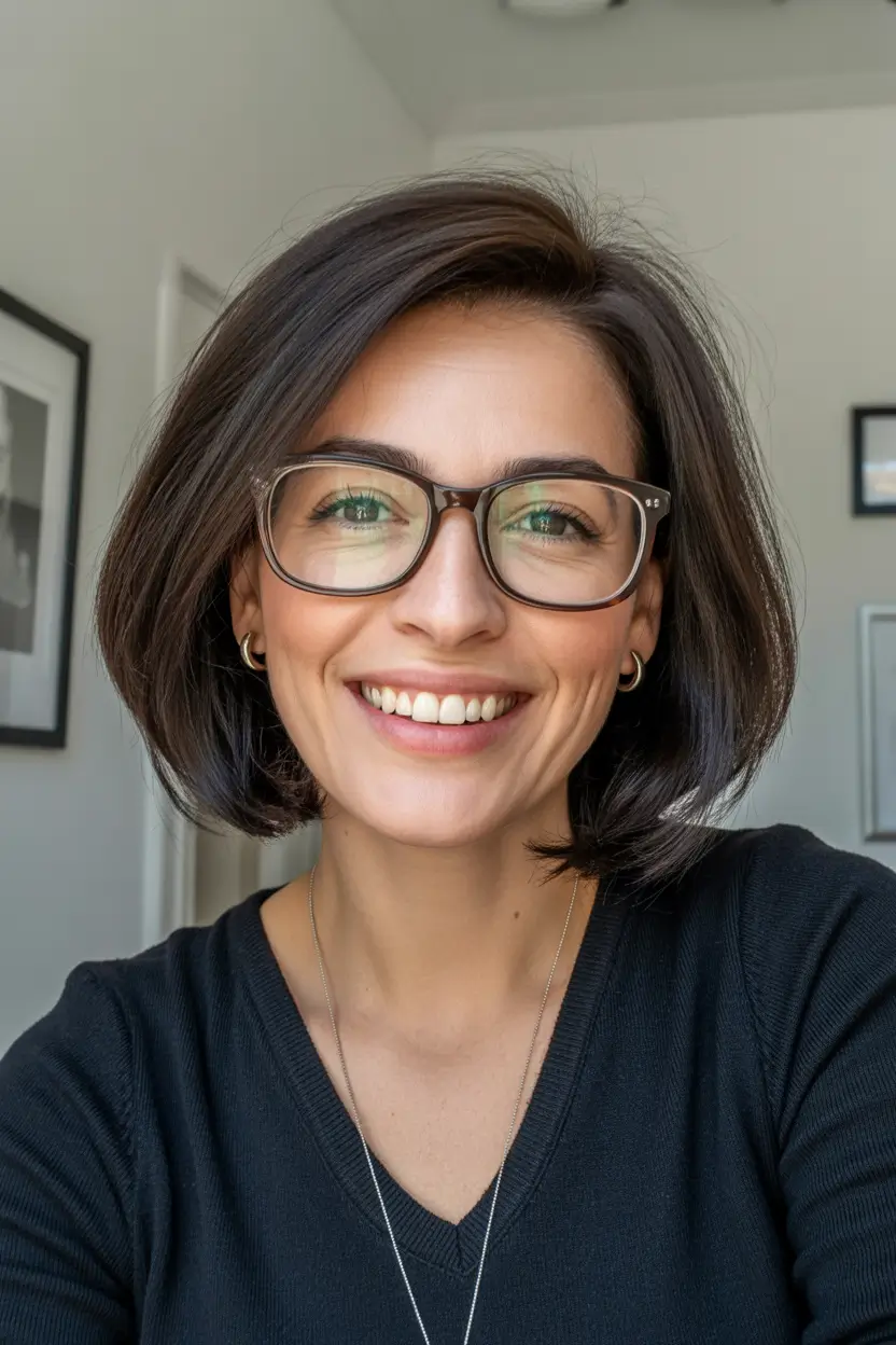 Youthful hairstyles for women over 40 2026 Sleek Medium Bob