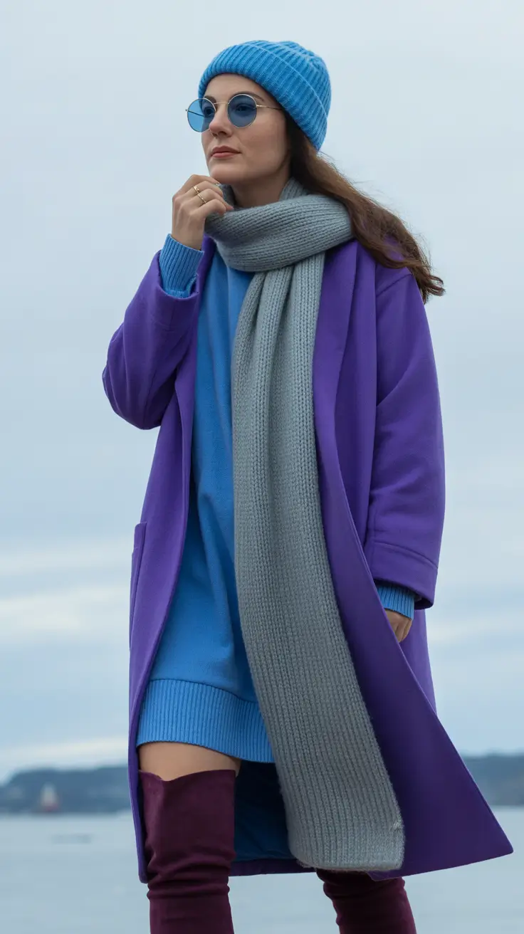 best warm spring outfits 2026 Bold Blues and Purples