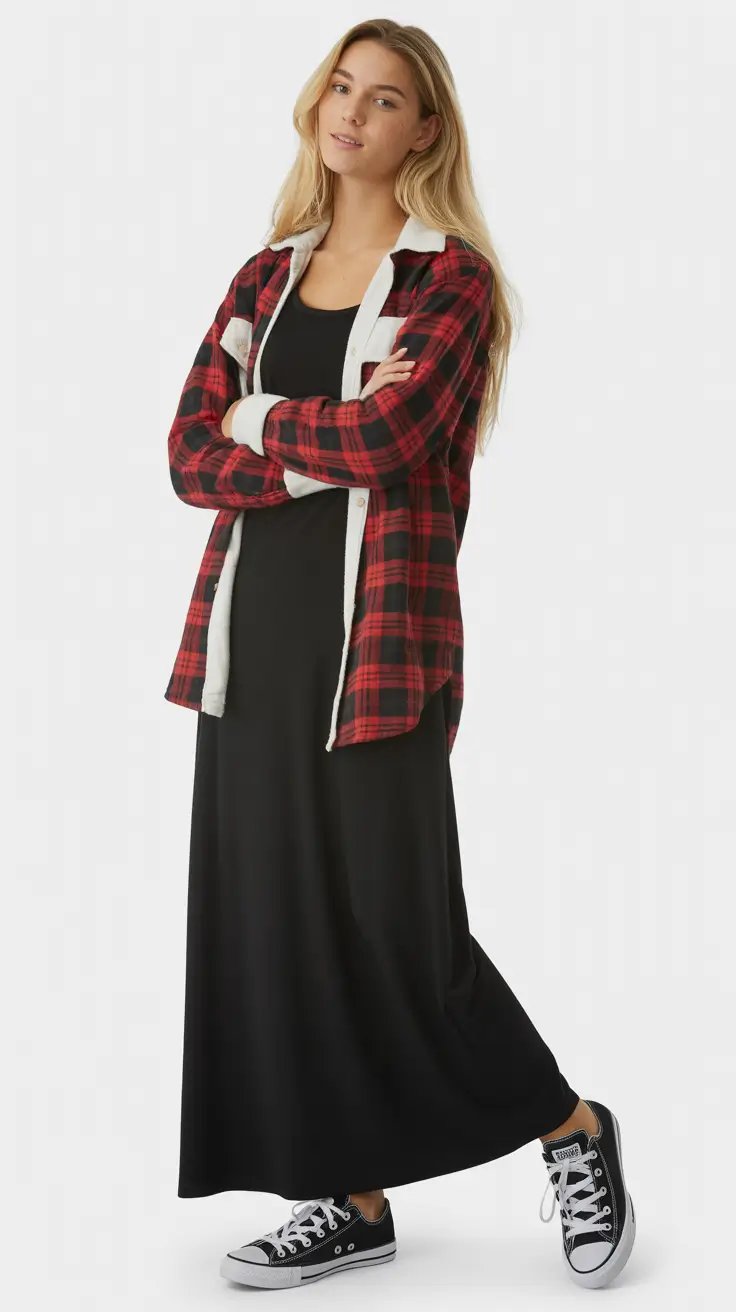 Classy sneakers spring outfit 2026 Black Dress