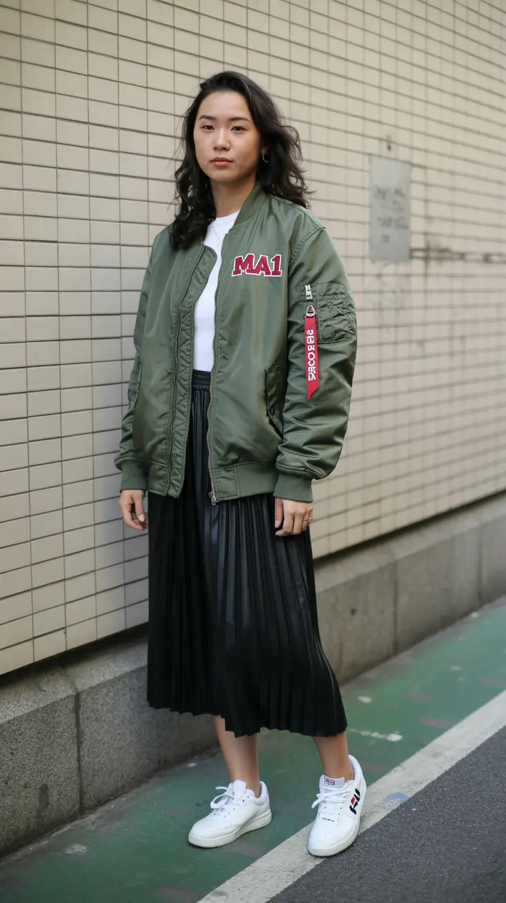 Classy sneakers spring outfit 2026 Green Utility