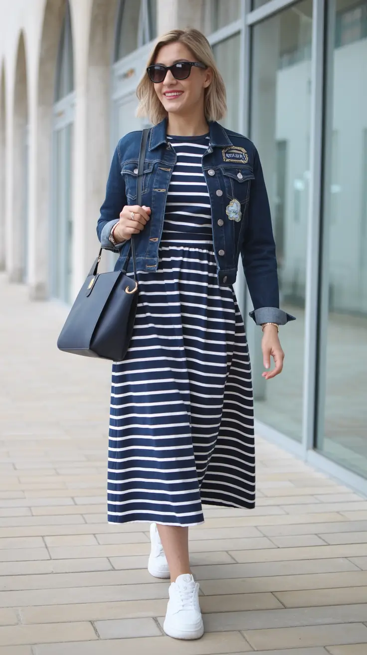 Classy sneakers spring outfit 2026 White Dress