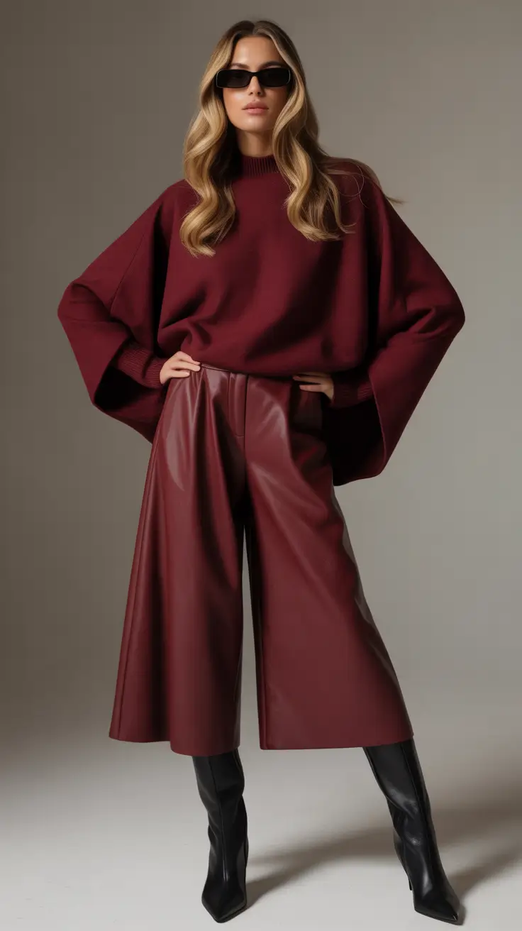 Classy spring fashion outfits 2026 Deep Wine Tones with Sculptural Ease