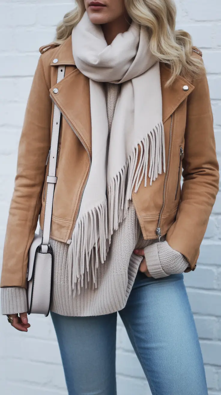 Classy spring fashion outfits 2026 Classic Leather Layers for Transitional Spring