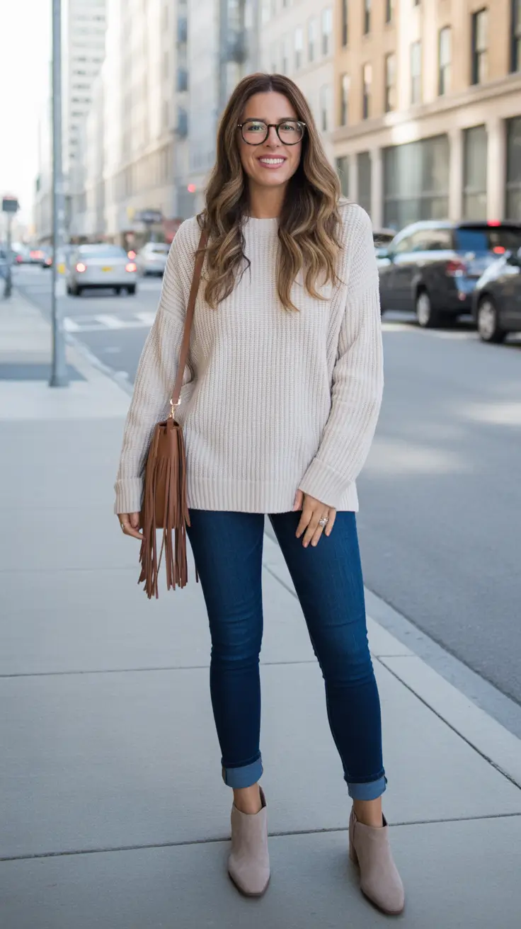 Classy spring fashion outfits 2026 City Casual with a Cozy Twist