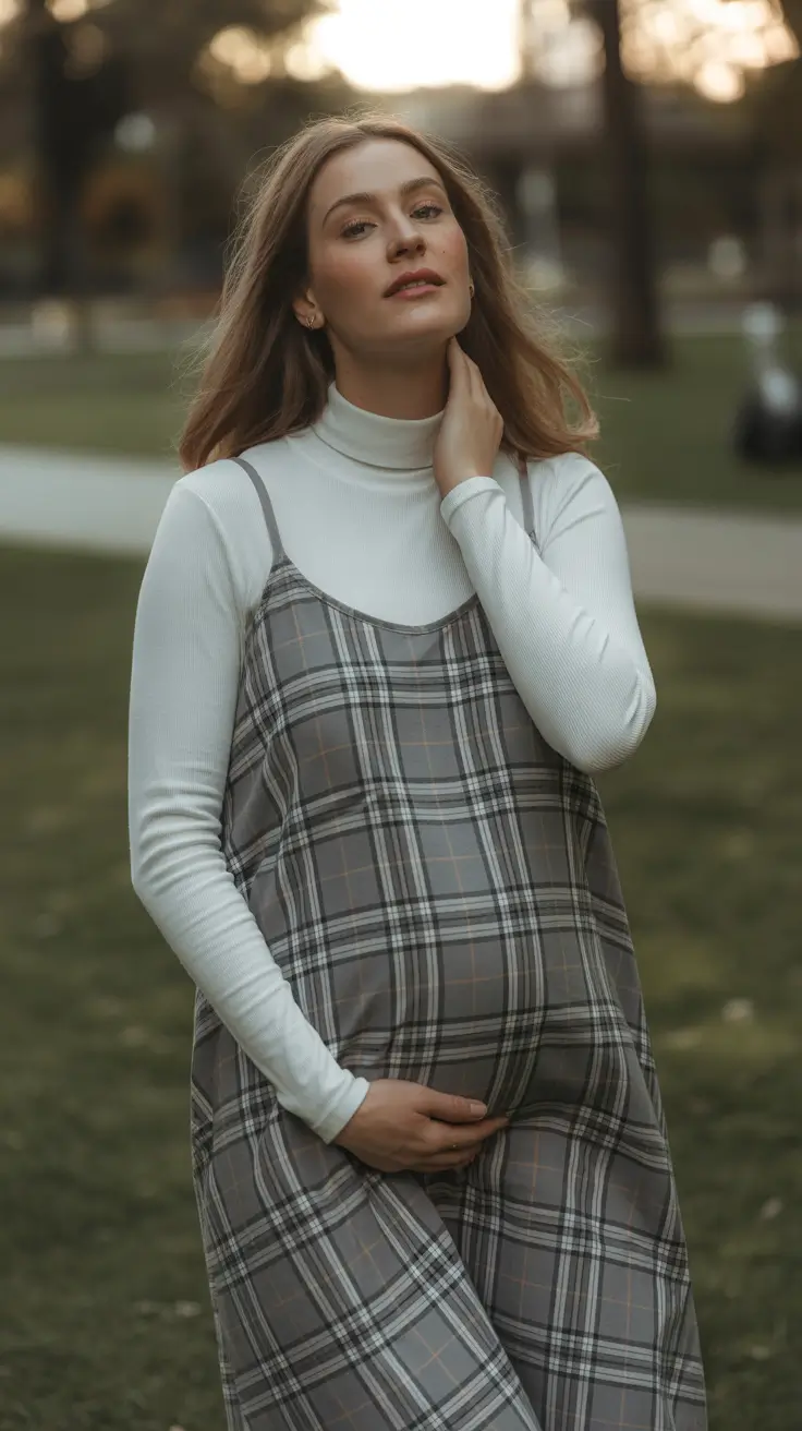 classy spring outfit for pregnant women 2026 Soft Plaids With Romantic Restraint