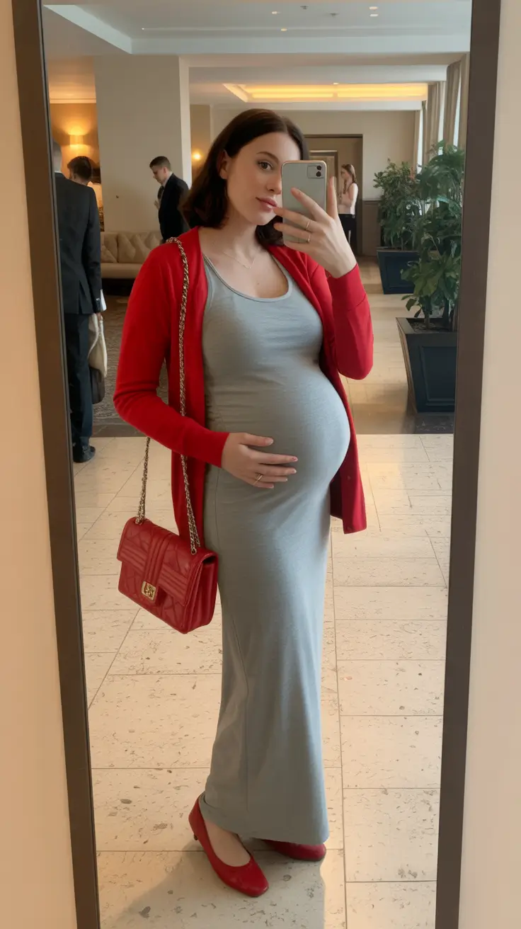 classy spring outfit for pregnant women 2026 Color Contrast With Classic Confidence