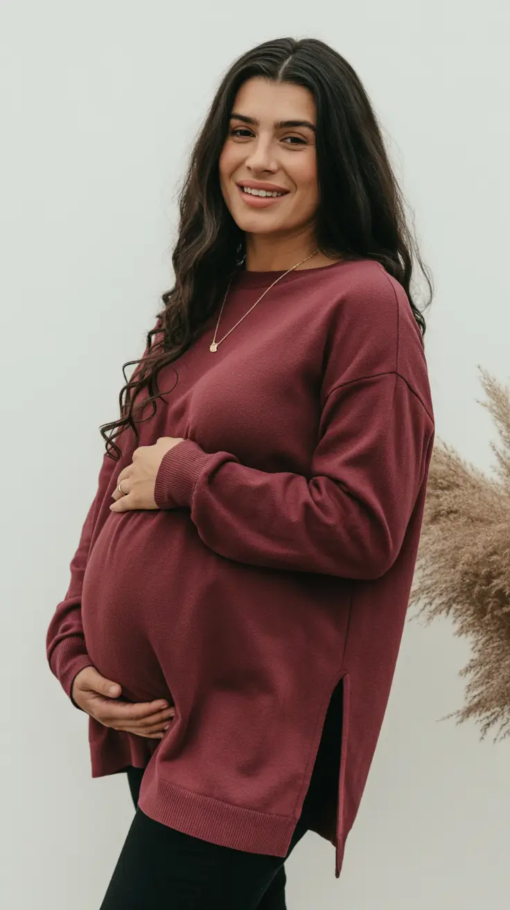 classy spring outfit for pregnant women 2026 Relaxed Knitwear With Everyday Warmth