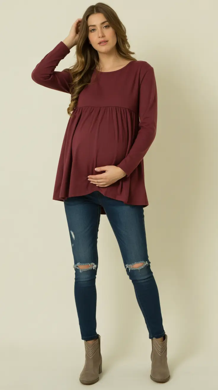 classy spring outfit for pregnant women 2026 Relaxed Denim With Everyday Comfort